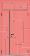 дверь двухстворчатая с фрамугой панель проекция рис. №05 2