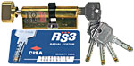 Цилиндр CISA RS3 ключ/вертушка (цвет - латунь)