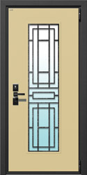дверь со стеклопакетом и металлической решеткой рис.020