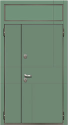 дверь двустворчатая металлическая с фрамугой Лайнс рис.2