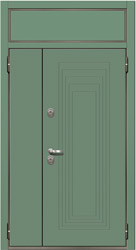 дверь двустворчатая металлическая с фрамугой Лайнс рис.4