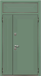 дверь двустворчатая металлическая с фрамугой Лайнс рис.5