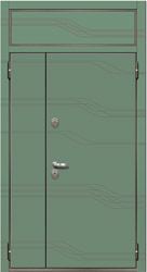 дверь двустворчатая металлическая с фрамугой Лайнс рис.6