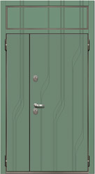 дверь двустворчатая металлическая с фрамугой Лайнс рис.8