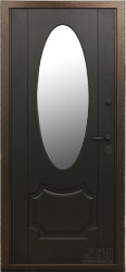Дверь с панелью фибропараллель с зеркалом