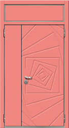 дверь двухстворчатая с фрамугой панель проекция рис. №01