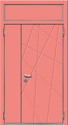 дверь двухстворчатая с фрамугой панель проекция рис. №02
