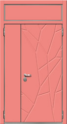 дверь двухстворчатая с фрамугой панель проекция рис. №03