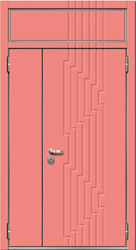 дверь двухстворчатая с фрамугой панель проекция рис. №08 2