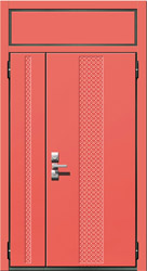 дверь двустворчатая металлическая с фрамугой ромбы рис 01