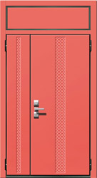 дверь двустворчатая металлическая с фрамугой ромбы рис 03