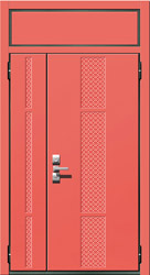 дверь двустворчатая металлическая с фрамугой ромбы рис 04_04
