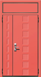 дверь двустворчатая металлическая с фрамугой ромбы рис 06_06