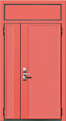 дверь двустворчатая металлическая с фрамугой ромбы рис 07