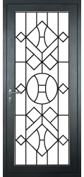 дверь металлическая с большой площадью остекления и с решеткой